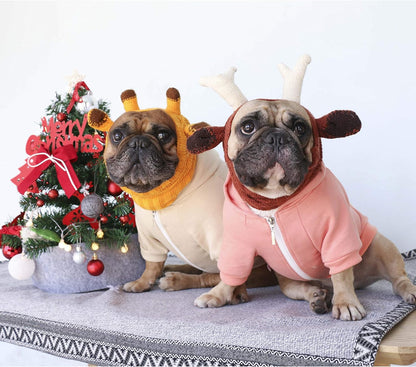 French Bulldog Frenchie Clothes Hoodies for Dogs Pug English Boston Terrier Bully Pitbull Corgi Sweatshirt Sweater Clothing - Khaki/Xlarge