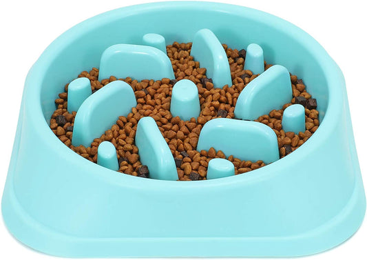 Slow Feeder Large Dog Bowls Slow Eating Pet Bowl Eco-Friendly Non-Toxic Preventing Choking Healthy Design Bowl for Large Dog Pet Stop Bloat Bowl（Blue）