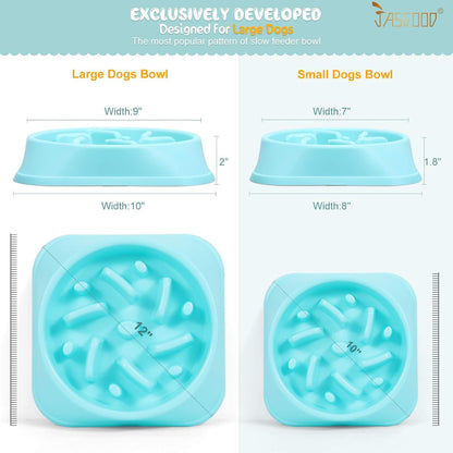 Slow Feeder Large Dog Bowls Slow Eating Pet Bowl Eco-Friendly Non-Toxic Preventing Choking Healthy Design Bowl for Large Dog Pet Stop Bloat Bowl（Blue）